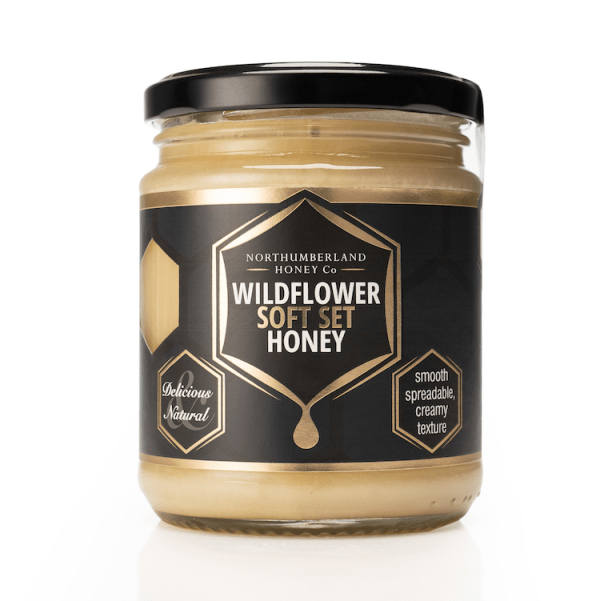 Large Beeswax Pillar Candle & Soft Set Honey Gift Set (340g Jar)