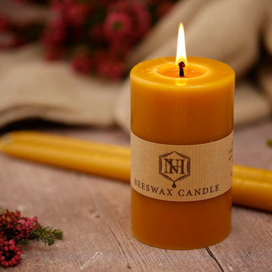 Beeswax Pillar Candle | 65 Hour Burn