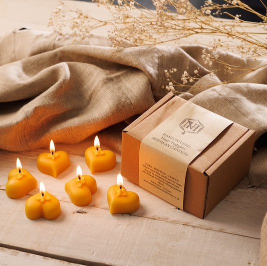 6 Beeswax Tealight | Heart Shaped Beeswax Tealight