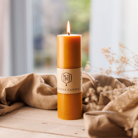 Church Candle | Large Beeswax Church Candle | 120 Hour Burn