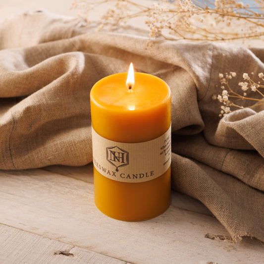 Beeswax Pillar Candle | 65 Hour Burn